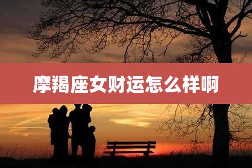 摩羯座女财运怎么样啊