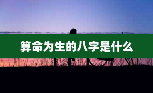 算命为生的八字是什么