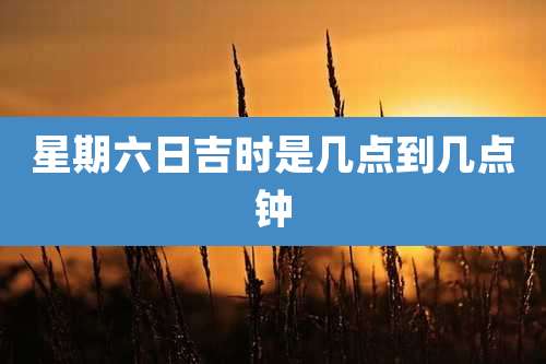 星期六日吉时是几点到几点钟