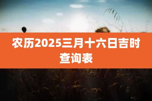 农历2025三月十六日吉时查询表