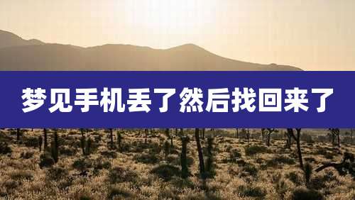 梦见手机丢了然后找回来了