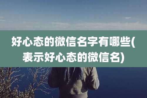 好心态的微信名字有哪些(表示好心态的微信名)
