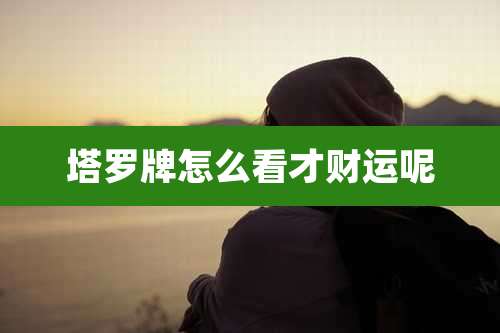 塔罗牌怎么看才财运呢