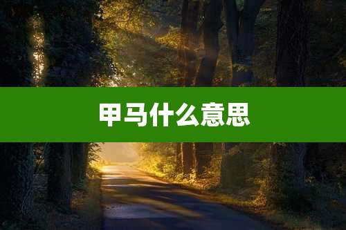 甲马什么意思