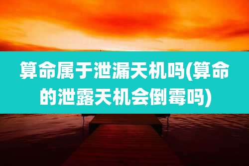 算命属于泄漏天机吗(算命的泄露天机会倒霉吗)
