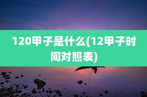 120甲子是什么(12甲子时间对照表)