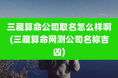 三藏算命公司取名怎么样啊(三藏算命网测公司名称吉凶)