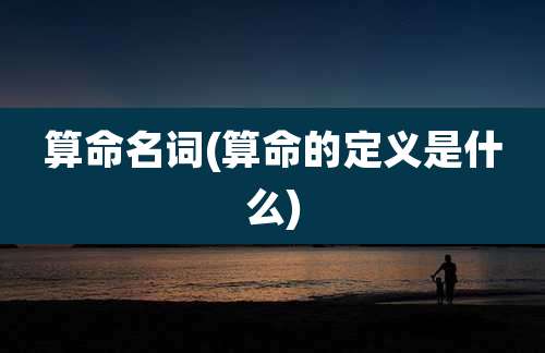 算命名词(算命的定义是什么)