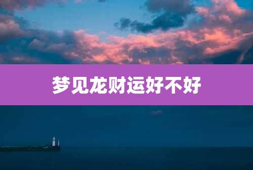梦见龙财运好不好