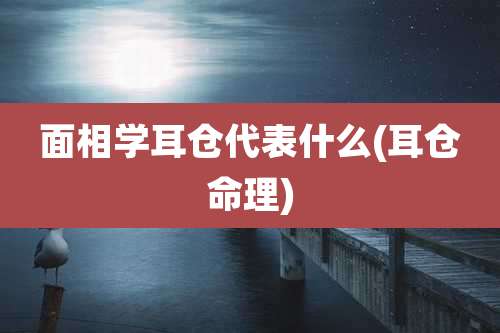 面相学耳仓代表什么(耳仓命理)
