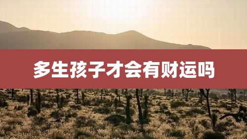 多生孩子才会有财运吗