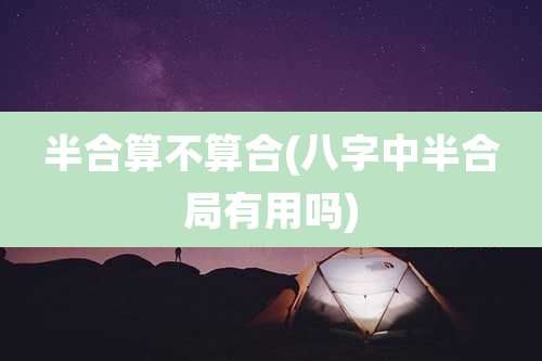 半合算不算合(八字中半合局有用吗)