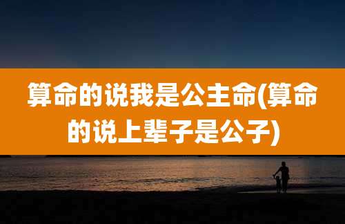 算命的说我是公主命(算命的说上辈子是公子)