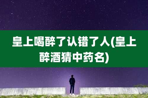 皇上喝醉了认错了人(皇上醉酒猜中药名)