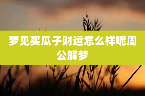梦见买瓜子财运怎么样呢周公解梦