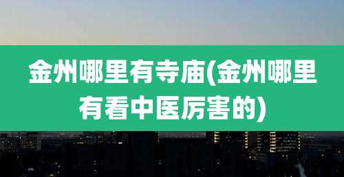 金州哪里有寺庙(金州哪里有看中医厉害的)