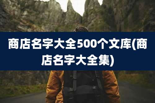 商店名字大全500个文库(商店名字大全集)