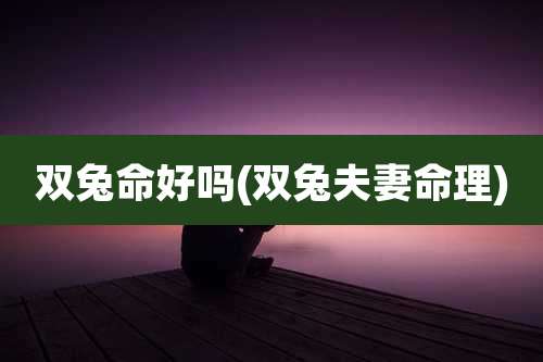 双兔命好吗(双兔夫妻命理)