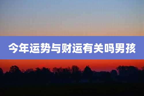 今年运势与财运有关吗男孩