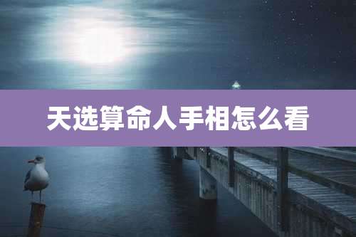 天选算命人手相怎么看