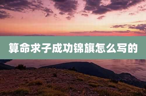 算命求子成功锦旗怎么写的