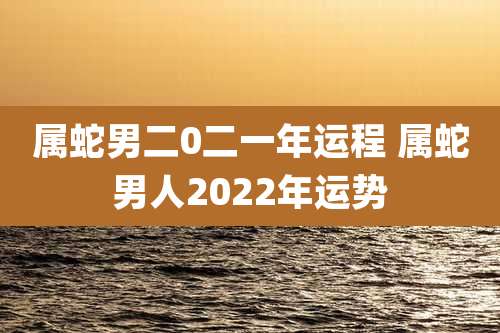属蛇男二0二一年运程 属蛇男人2022年运势