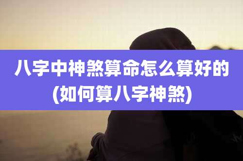 八字中神煞算命怎么算好的(如何算八字神煞)