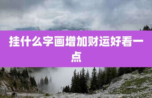 挂什么字画增加财运好看一点