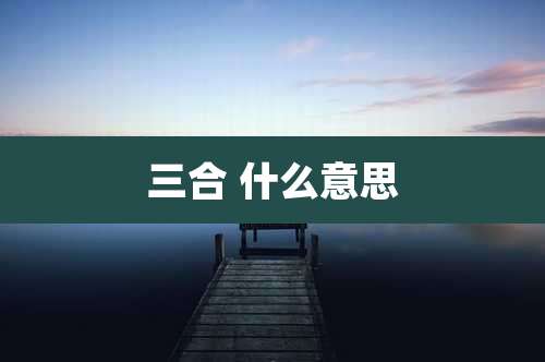 三合 什么意思
