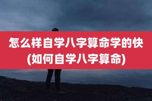 怎么样自学八字算命学的快(如何自学八字算命)