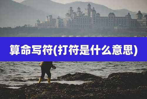 算命写符(打符是什么意思)