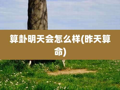 算卦明天会怎么样(昨天算命)