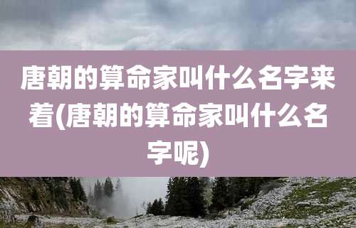 唐朝的算命家叫什么名字来着(唐朝的算命家叫什么名字呢)