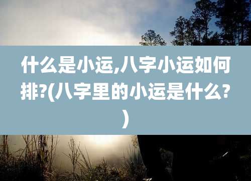 什么是小运,八字小运如何排?(八字里的小运是什么?)