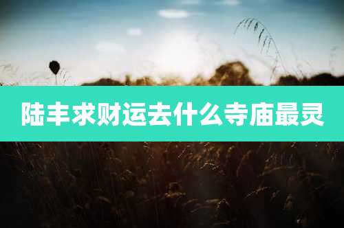 陆丰求财运去什么寺庙最灵