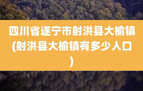四川省遂宁市射洪县大榆镇(射洪县大榆镇有多少人口)