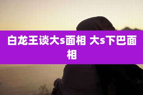 白龙王谈大s面相 大s下巴面相
