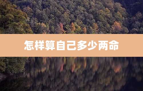 怎样算自己多少两命