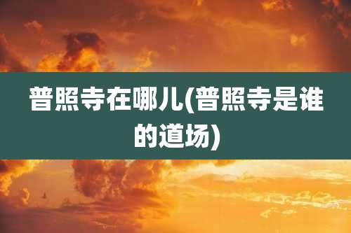 普照寺在哪儿(普照寺是谁的道场)