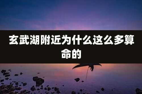 玄武湖附近为什么这么多算命的