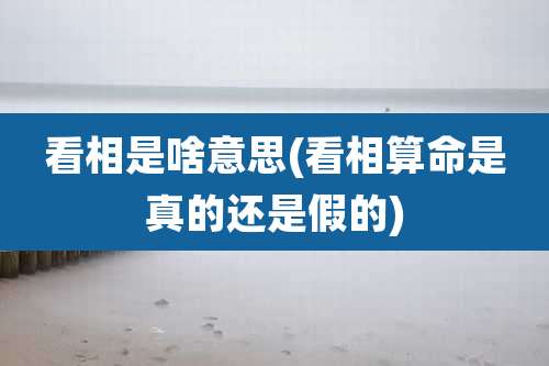 看相是啥意思(看相算命是真的还是假的)