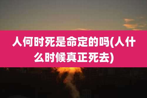 人何时死是命定的吗(人什么时候真正死去)