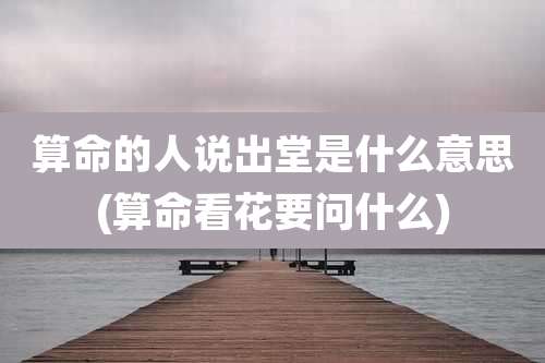 算命的人说出堂是什么意思(算命看花要问什么)