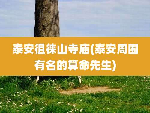 泰安徂徕山寺庙(泰安周围有名的算命先生)