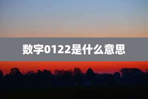 数字0122是什么意思
