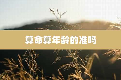 算命算年龄的准吗