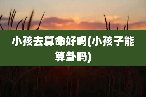 小孩去算命好吗(小孩子能算卦吗)