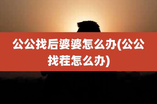 公公找后婆婆怎么办(公公找茬怎么办)