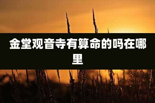 金堂观音寺有算命的吗在哪里