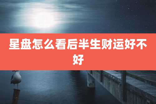 星盘怎么看后半生财运好不好